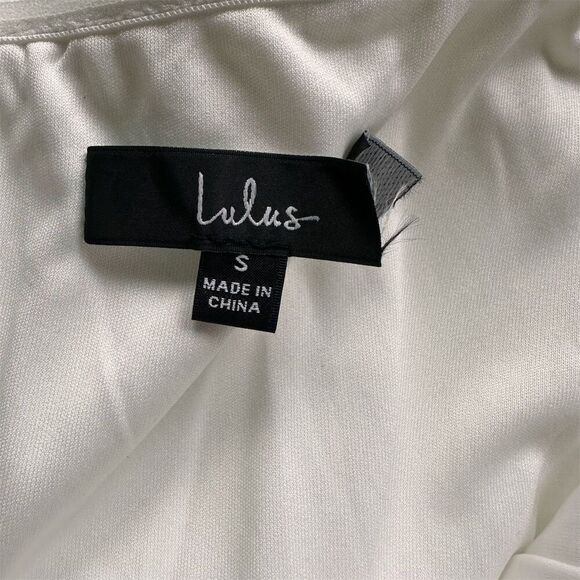 NWOT Lulus Women's Fanciful White Taffeta Off-the-Shoulder Bodycon Mini Dress S - Picture 8 of 8